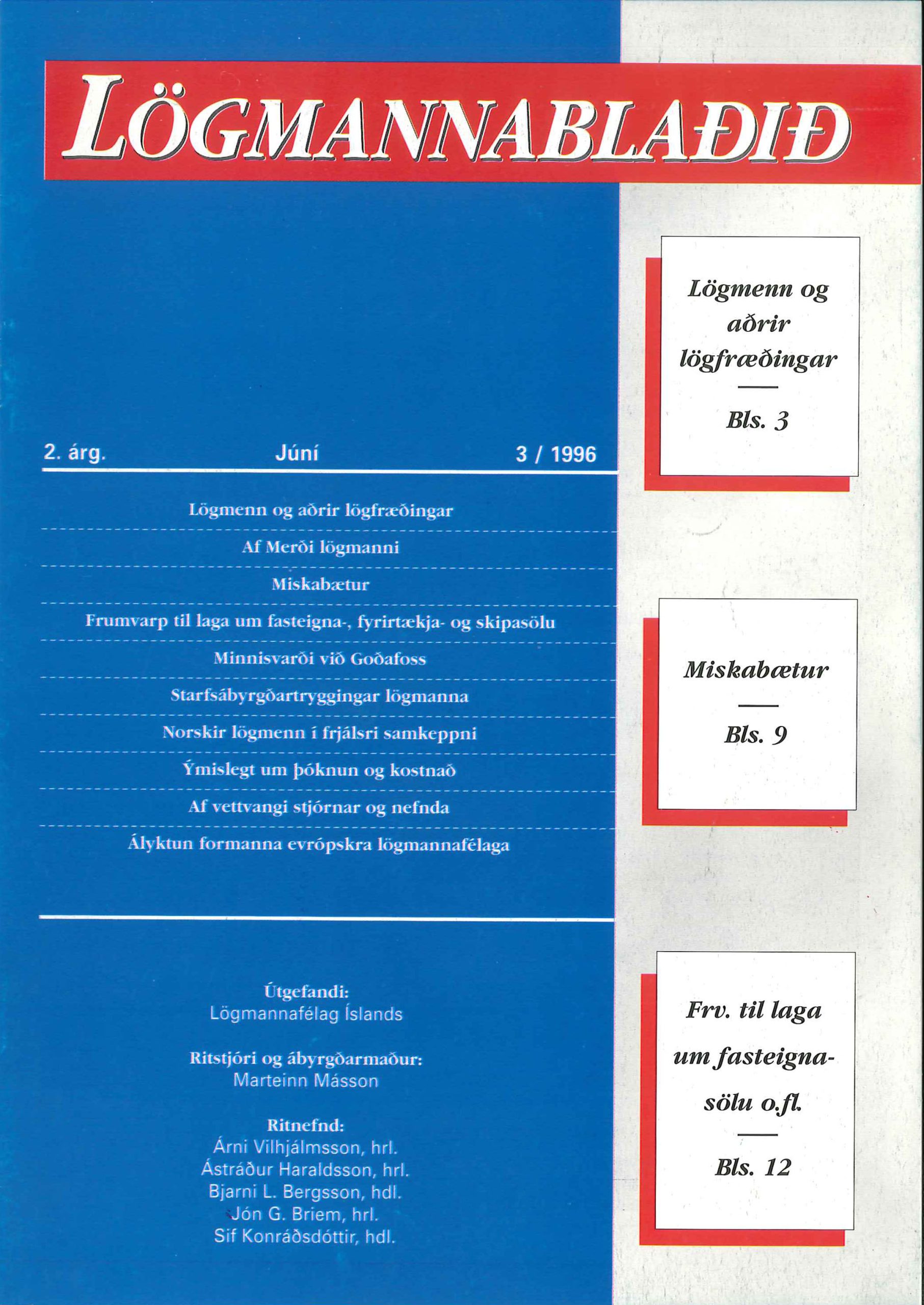Lögmannablaðið 1995, 1 tölublað, 1 árgangur