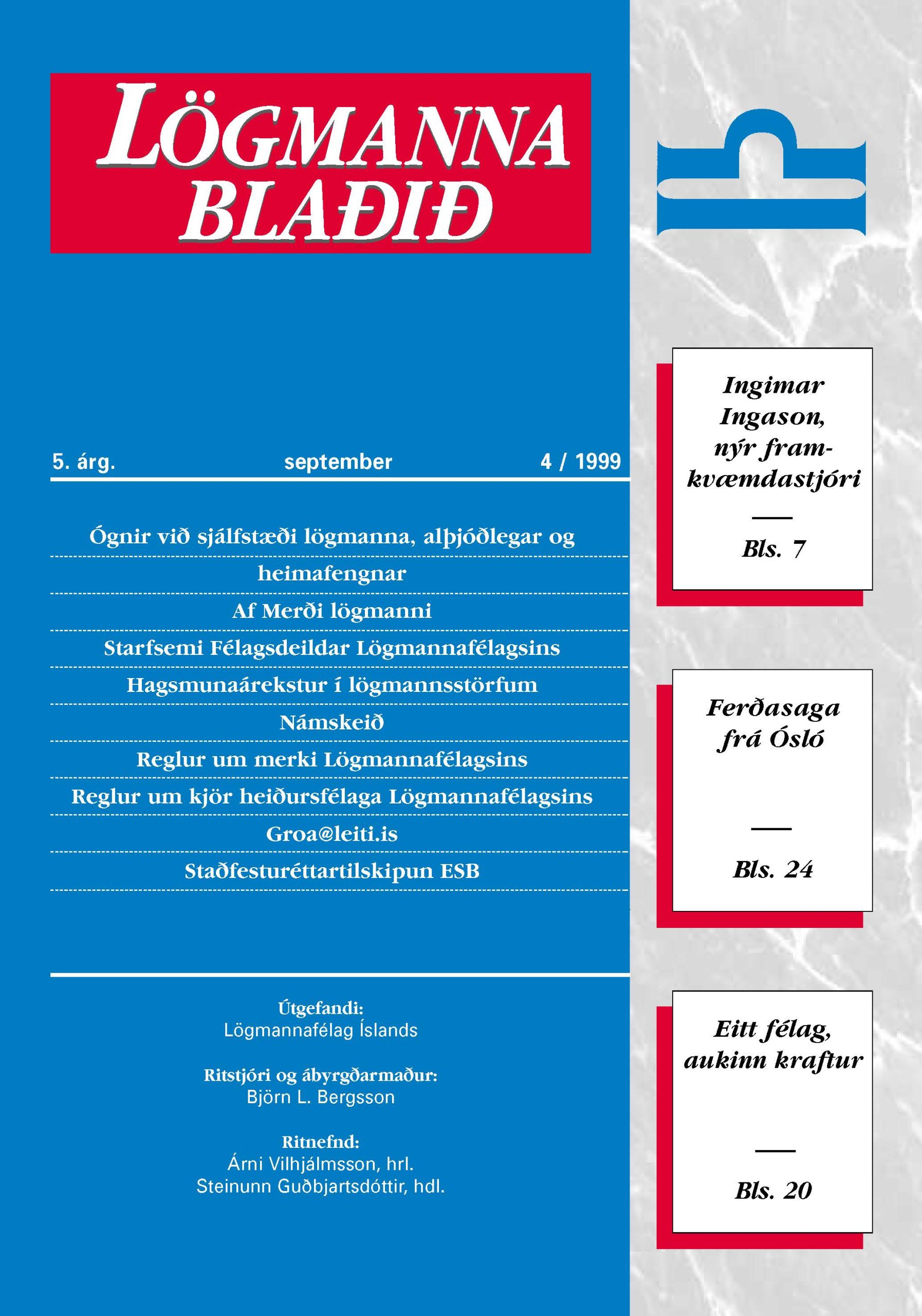 Lögmannablaðið 1995, 1 tölublað, 1 árgangur