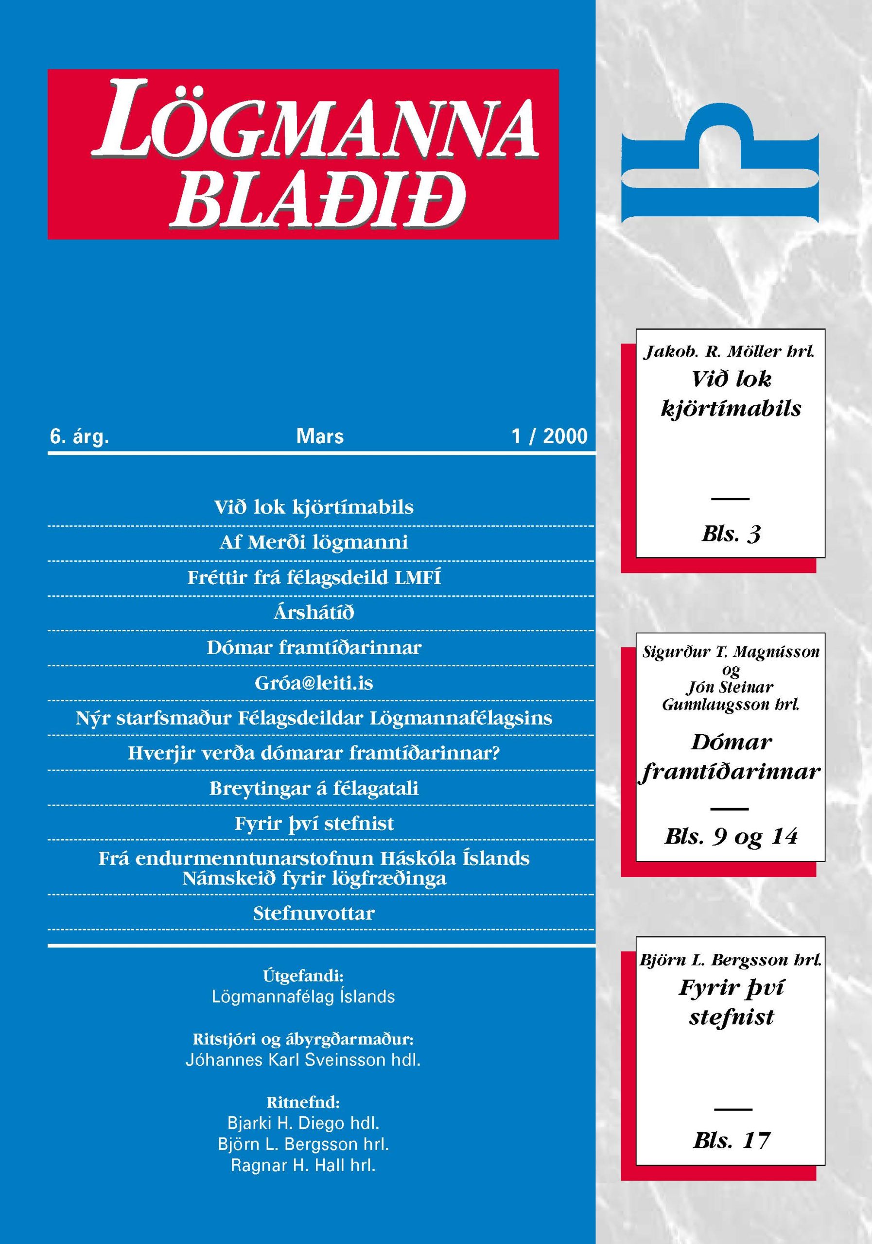 Lögmannablaðið 1995, 1 tölublað, 1 árgangur