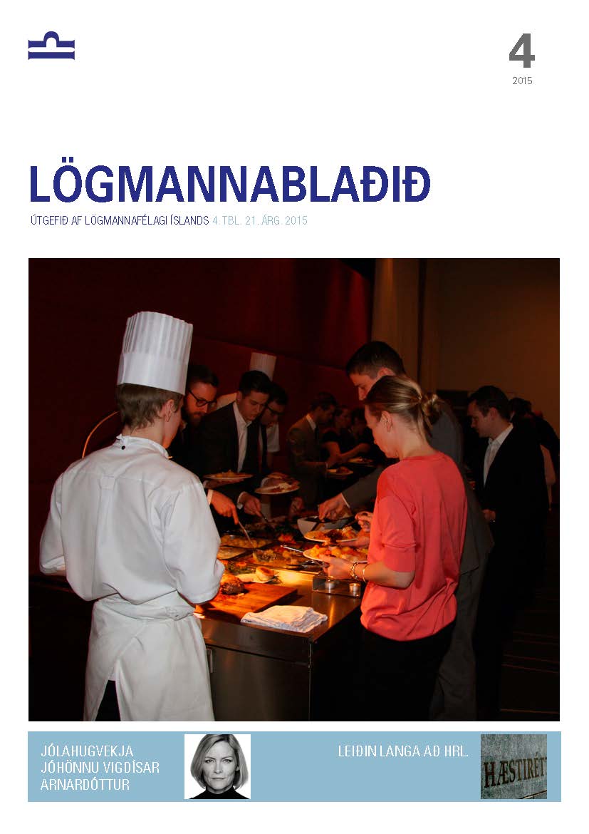 Lögmannablaðið 2015, 4 tölublað, 21 árgangur