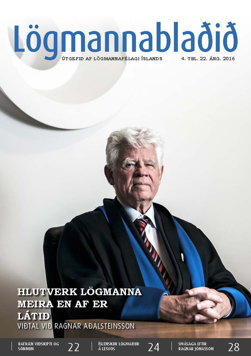 Lögmannablaðið 2016, 4 tölublað, 22 árgangur